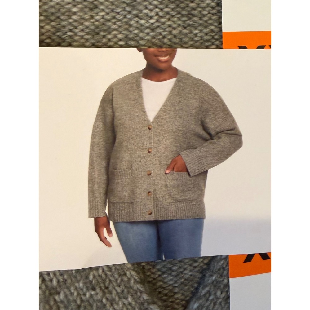 NWT Ella Moss Womens Green Relaxed Boyfriend Button Up Cardigan Sweater Sz. •XXL